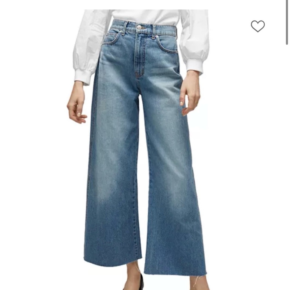 Veronica Beard • Taylor Cropped High Rise Wide Leg Jeans